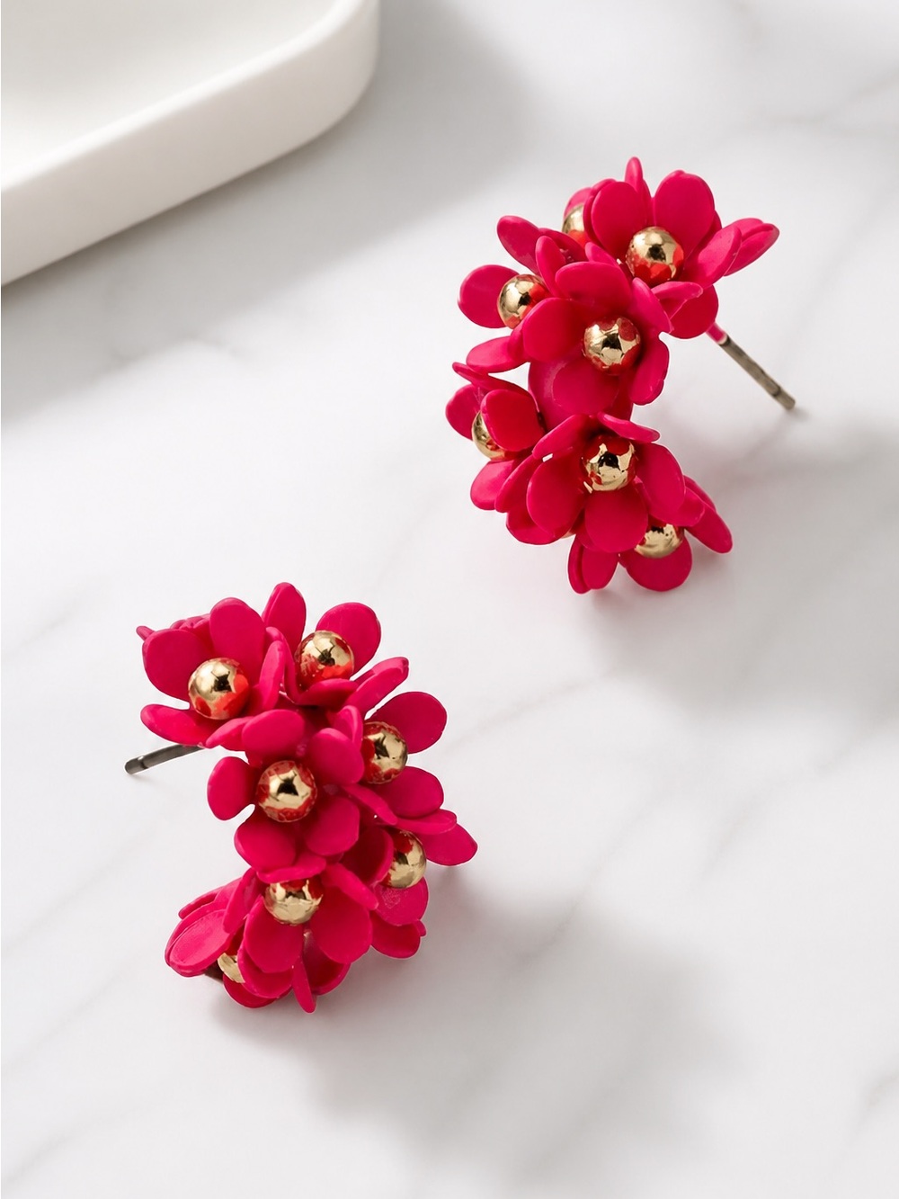 Flower Hoop Earrings